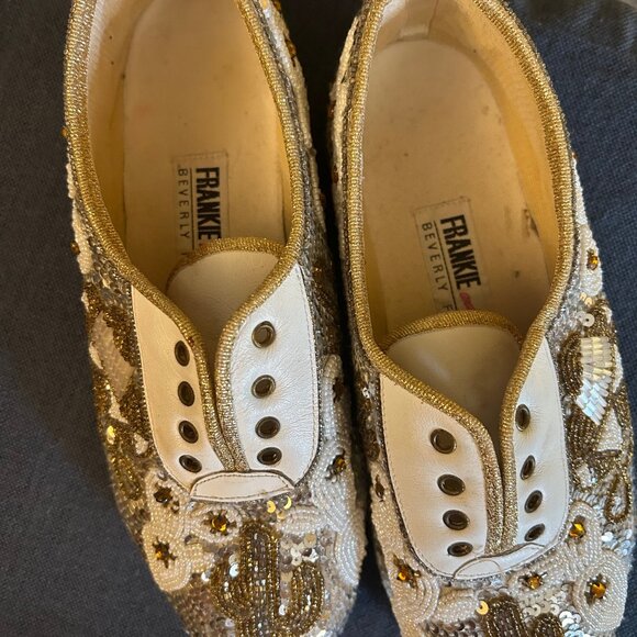 Frankie and Baby Sequin gold/ sliver  sneakers - Picture 4 of 6